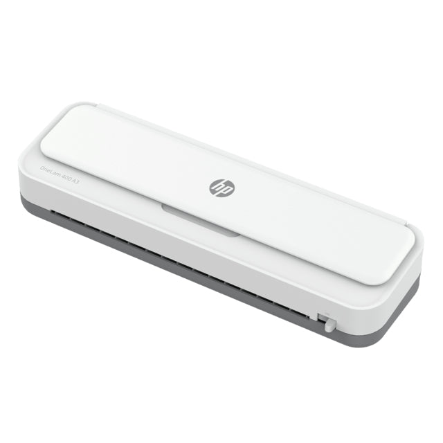 HP OneLam 400 Laminiergerät A3 – 2-Rollen, 75–125 µm, Kaltlamination, Aufheizzeit 4 Min., 600 mm/min, Weiss