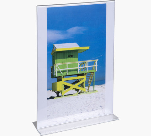 Exacompta Tischaufsteller – für A4 – 1 Fach – hoch – T-Form – transparent – Acryl