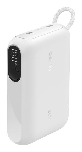 Belkin Powerbank 10'000 mAh – 20 W PD, 2× USB-C, weiss
