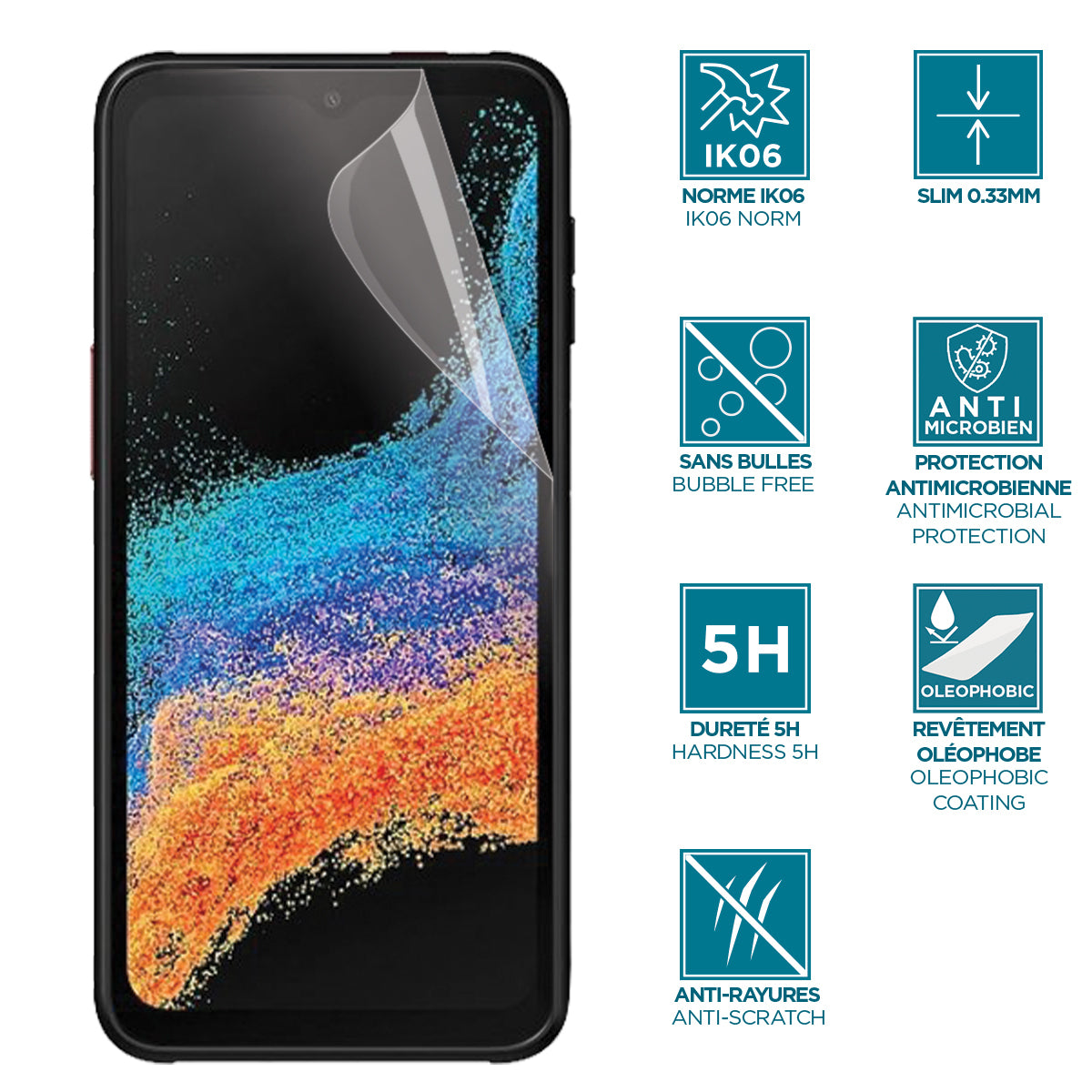 Mobilis Displayschutz – für Samsung Galaxy XCover 6 Pro (6,6") – Transparent – Anti-Shock, IK06