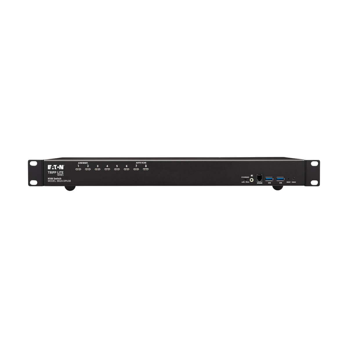 Tripp Lite B024-DPU08 – 8-Port DP KVM-Switch – 4096 × 2160/60 Hz, USB 3.0-Hub, Audio, 1U Rack