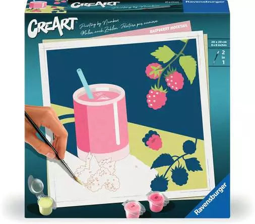 Ravensburger CreArt – Bastelset – Himbeer-Mocktail – 20 × 20 cm – ab 12 Jahren