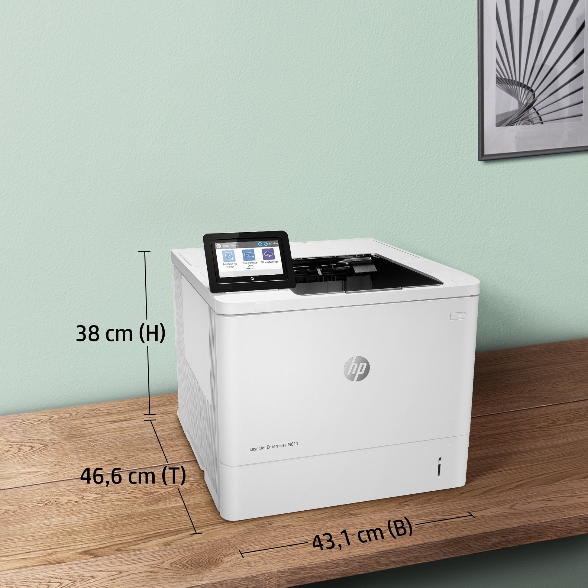 HP LaserJet Enterprise M611 dn – A4, S/W, Duplex, 1200 × 1200 dpi