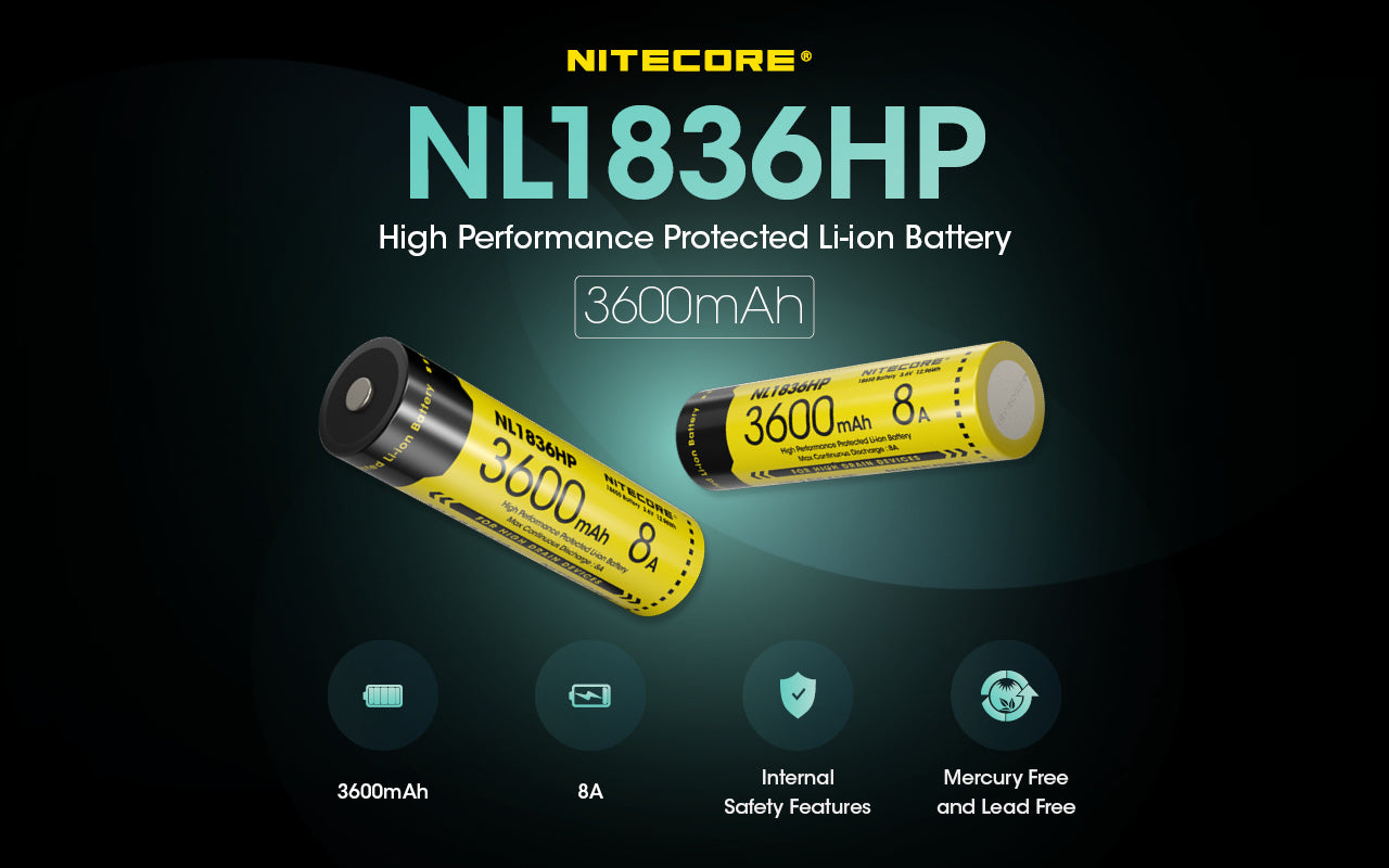 Nitecore 18650 Akku, Li-Ion, 3600 mAh, 3,6 V – 1 Stk.