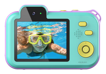 AgfaPhoto Rkcw2Bl Digitalkamera – Unterwasserkamera, wasserdicht bis 3 m, 12 MP, 2,7K, Blau, Pink