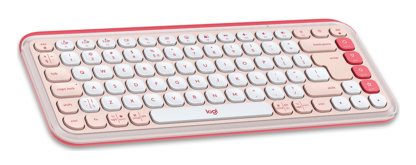Logitech POP ICON KEYS – Tastatur, US-Layout (EN), Rosa