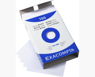 Exacompta Karteikarte A7 quer, blanko, weiss, 205 g/m², Karteikarton – 100 Stück