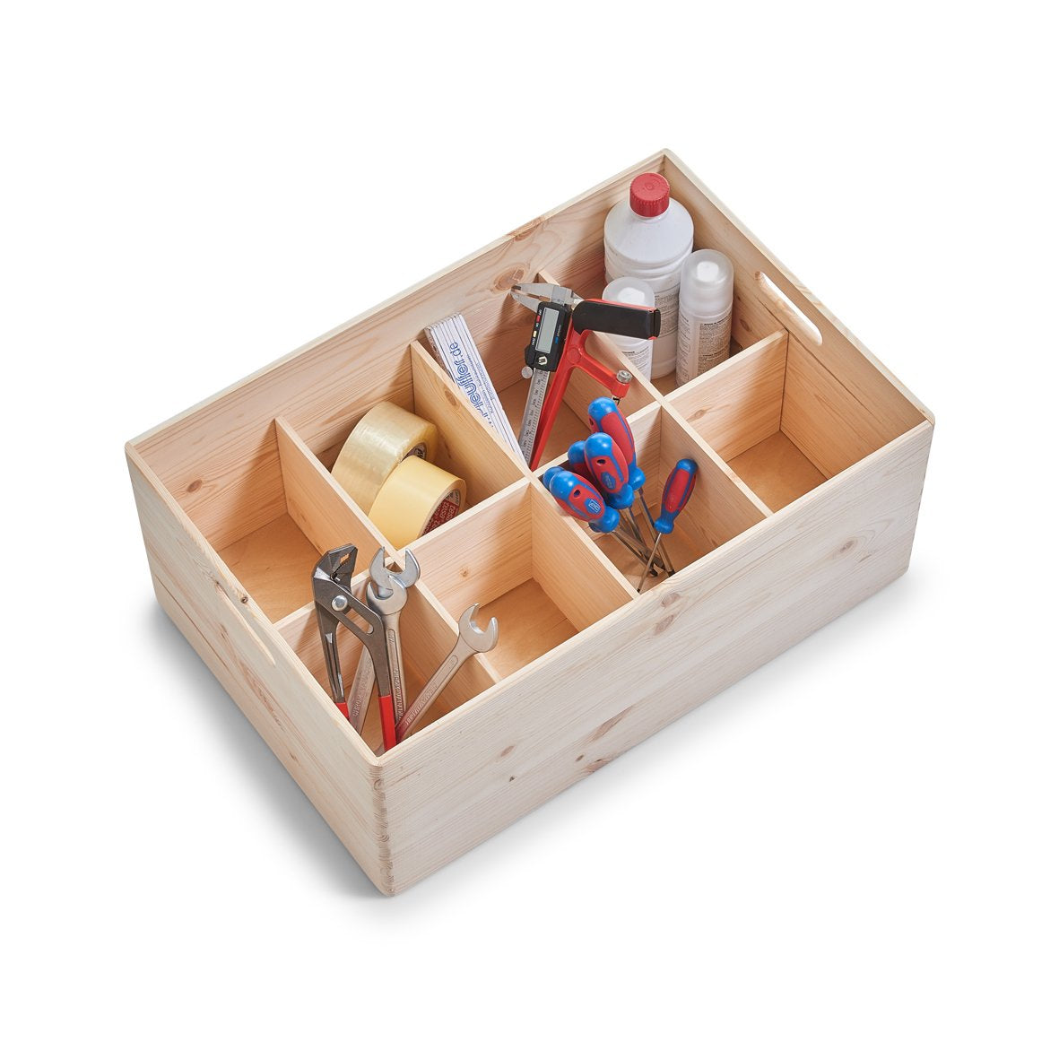 Zeller Present Aufbewahrungsbox ohne Deckel – Kiefernholz – Braun – mit Griff – 400 × 240 × 600 mm