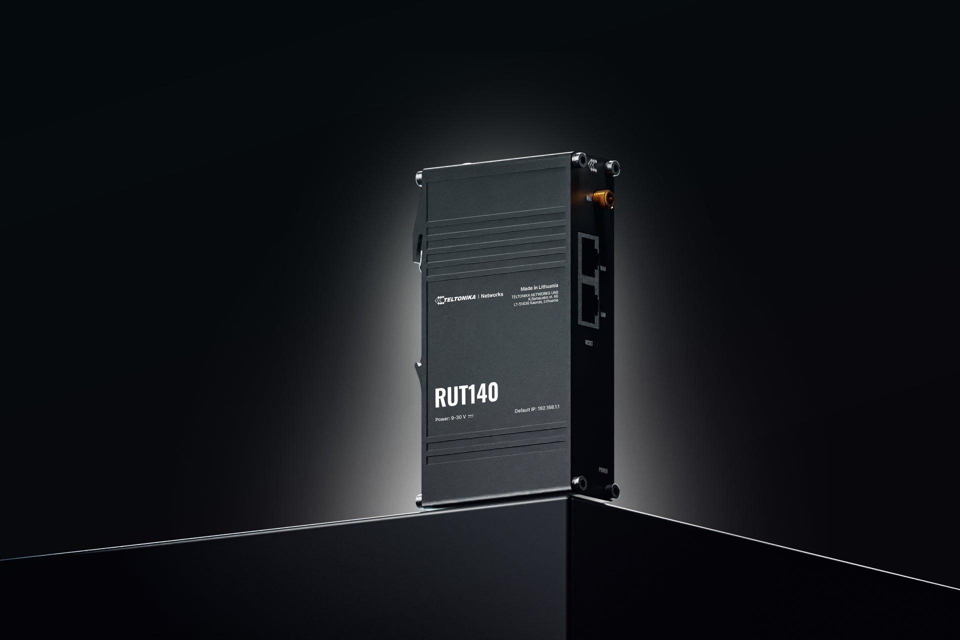 Teltonika RUT140 VPN-Router – Ethernet-WAN, 2× 10/100 Mbit/s, Wi-Fi 4 (802.11n), DIN-Schiene