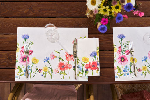 Duni Servietten Blume – 40 × 40 cm – 1-lagig, Papier – 60 Stk.