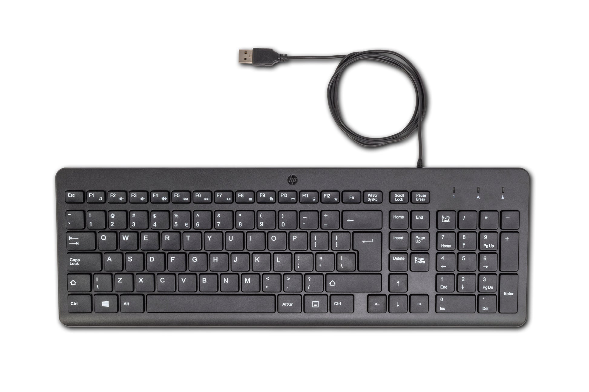 HP 150 – Tastatur – 100% – mechanisch – kabelgebunden, USB‑A – QWERTY (US‑INT) – Schwarz