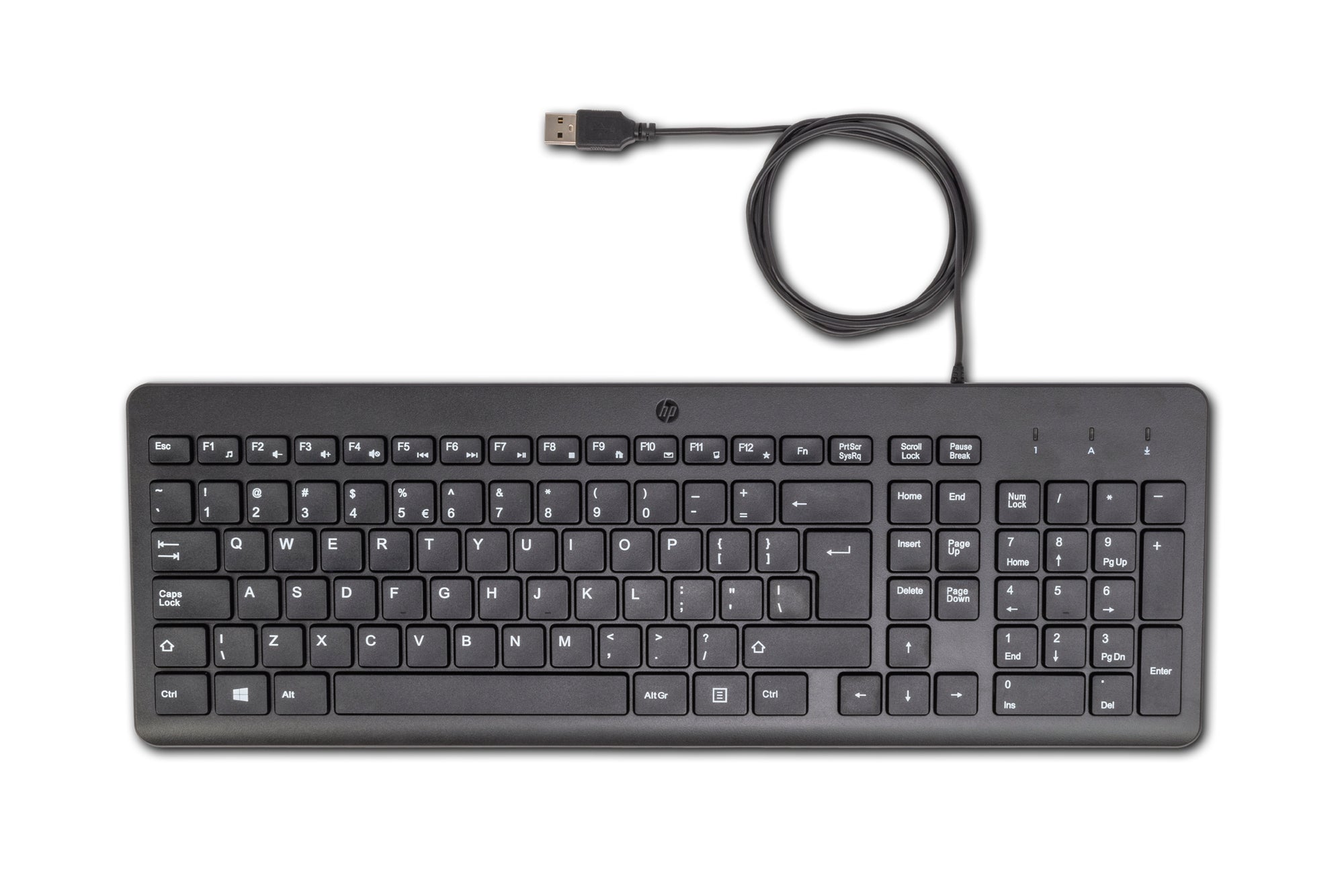HP 150 – Tastatur – 100% – mechanisch – kabelgebunden, USB‑A – QWERTY (US‑INT) – Schwarz