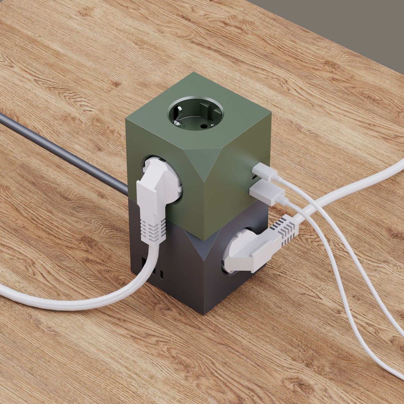 Microconnect PowerCube, 3× Schuko (Typ F), USB-C + 1× USB-A, 1,5 m, Magnetfunktion