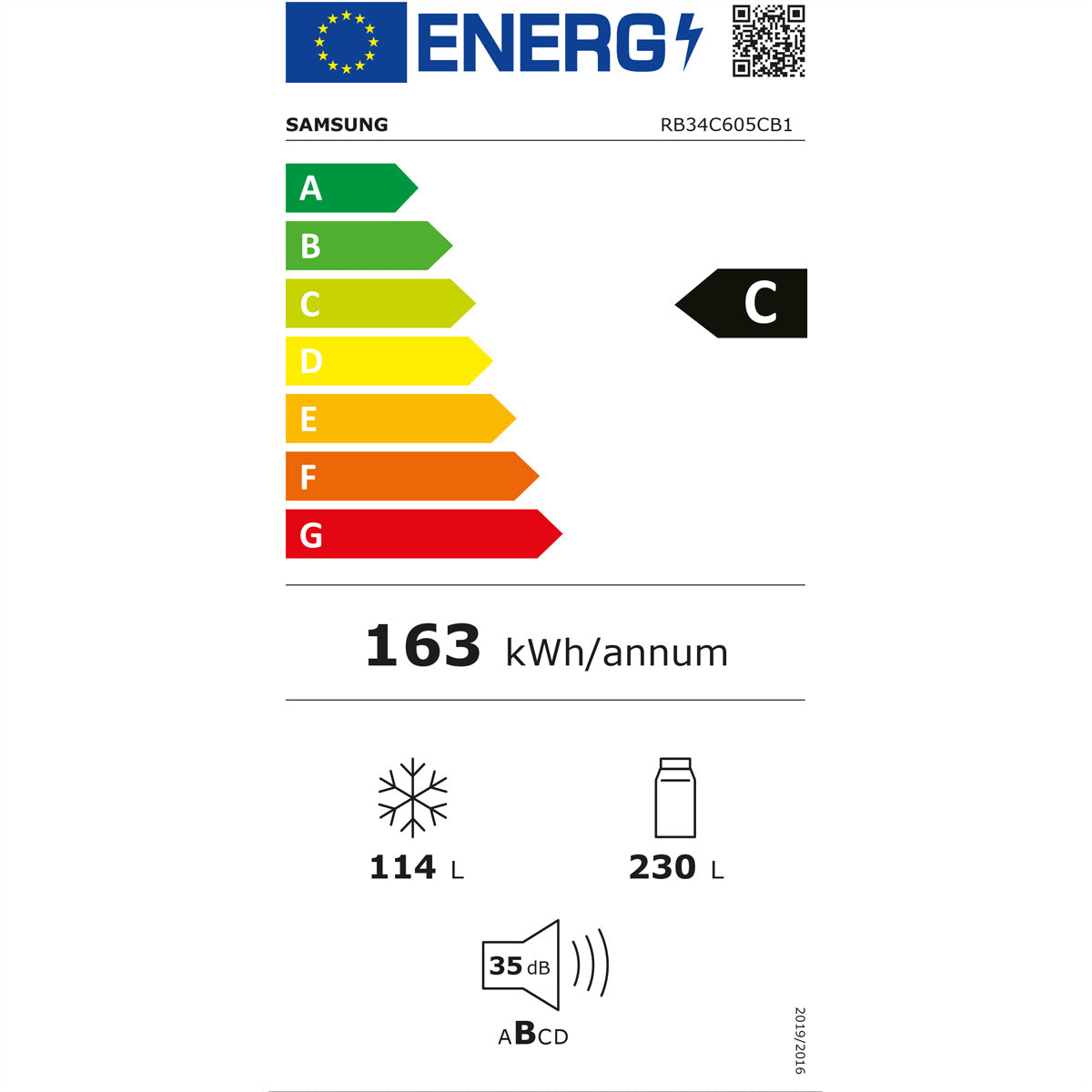 Samsung Kühl-Gefrierkombination RB7300 – 344 l, Energieeffizienzklasse B, 35 dB, Silber