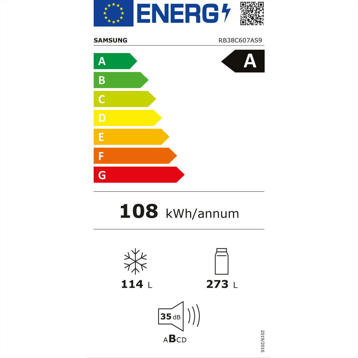 Samsung RB7300 Bespoke – 387 l, 230 V, Energieeffizienzklasse A, 35 dB