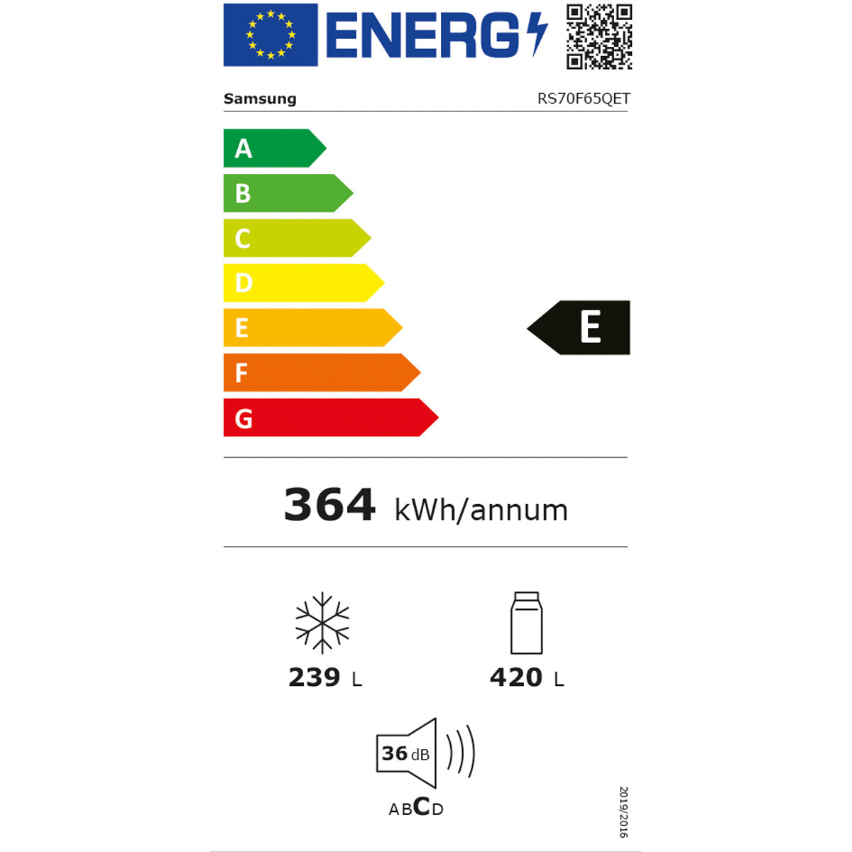 Samsung Food-Center RS5000 FC – 649 l, 230 V, Inverter-Kompressor, Energieeffizienzklasse E
