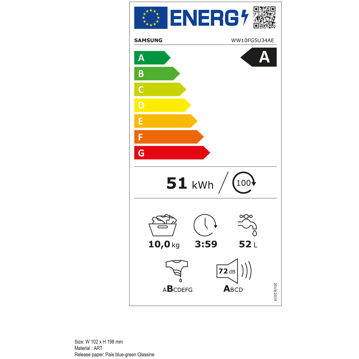 Samsung Waschmaschine Frontlader, WW5000, 10 kg, Energieklasse A, Weiss, 60,0 cm × 57,5 cm × 85,0 cm
