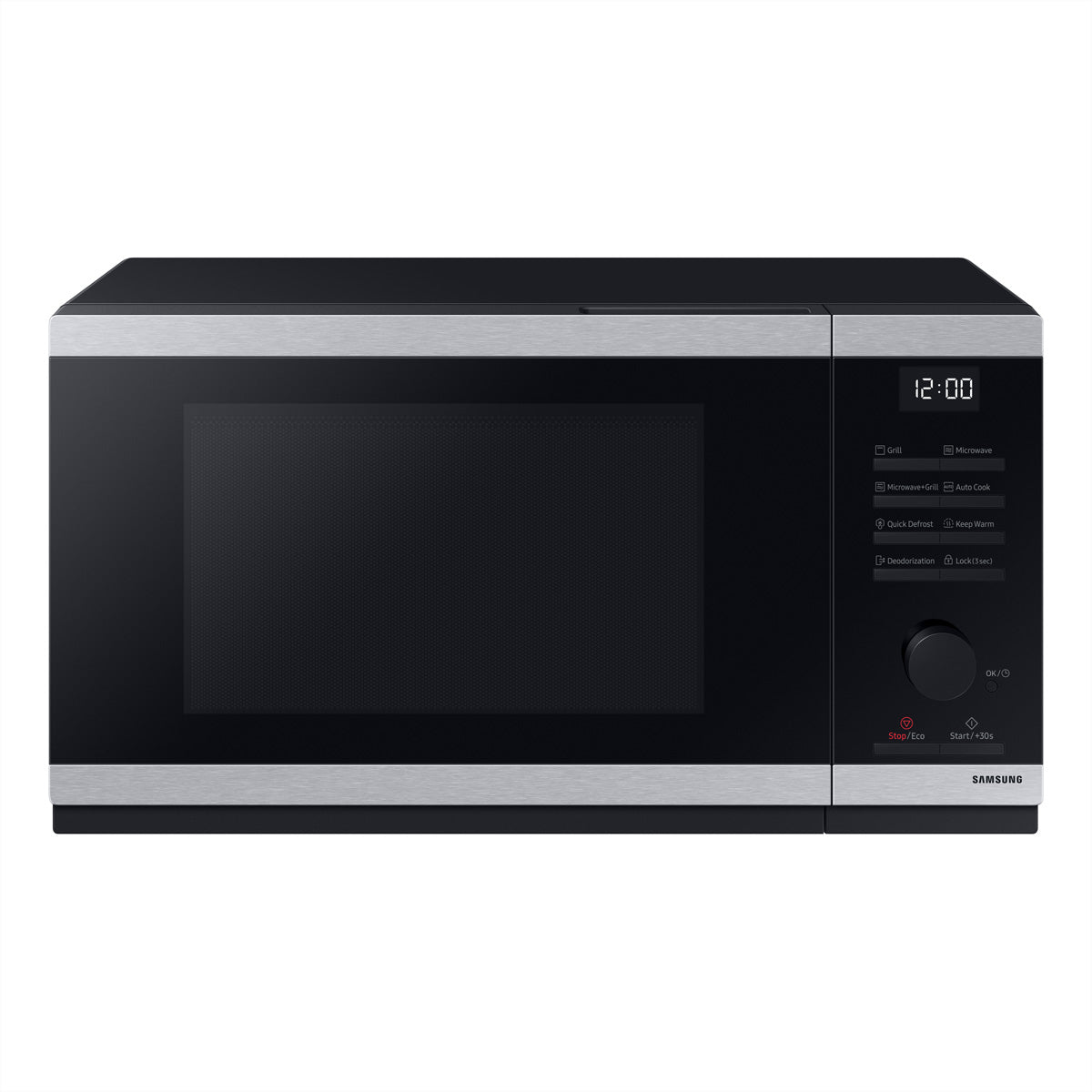 Samsung Grill-Mikrowelle MW4000D – 23 l, Keramikboden, 800 W – Schwarz/Edelstahl