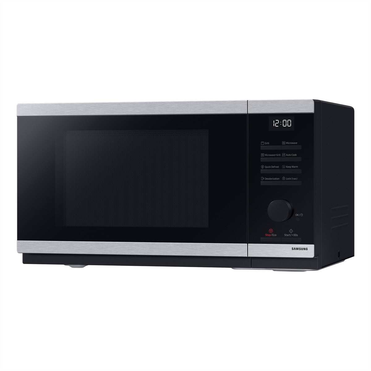 Samsung Grill-Mikrowelle MW4000D – 23 l, Keramikboden, 800 W – Schwarz/Edelstahl
