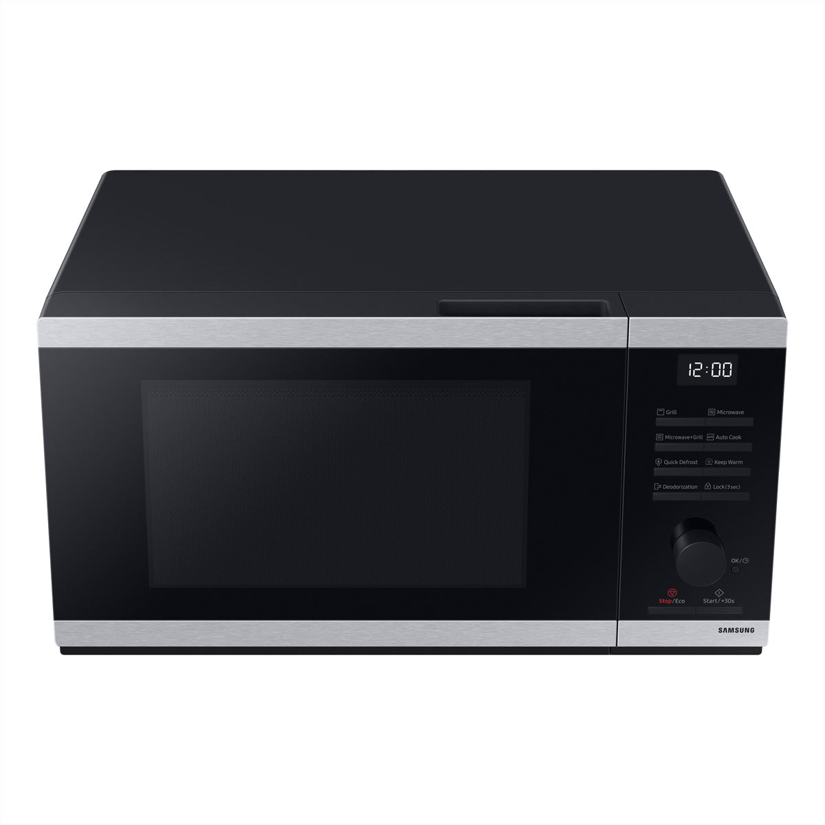 Samsung Grill-Mikrowelle MW4000D – 23 l, Keramikboden, 800 W – Schwarz/Edelstahl