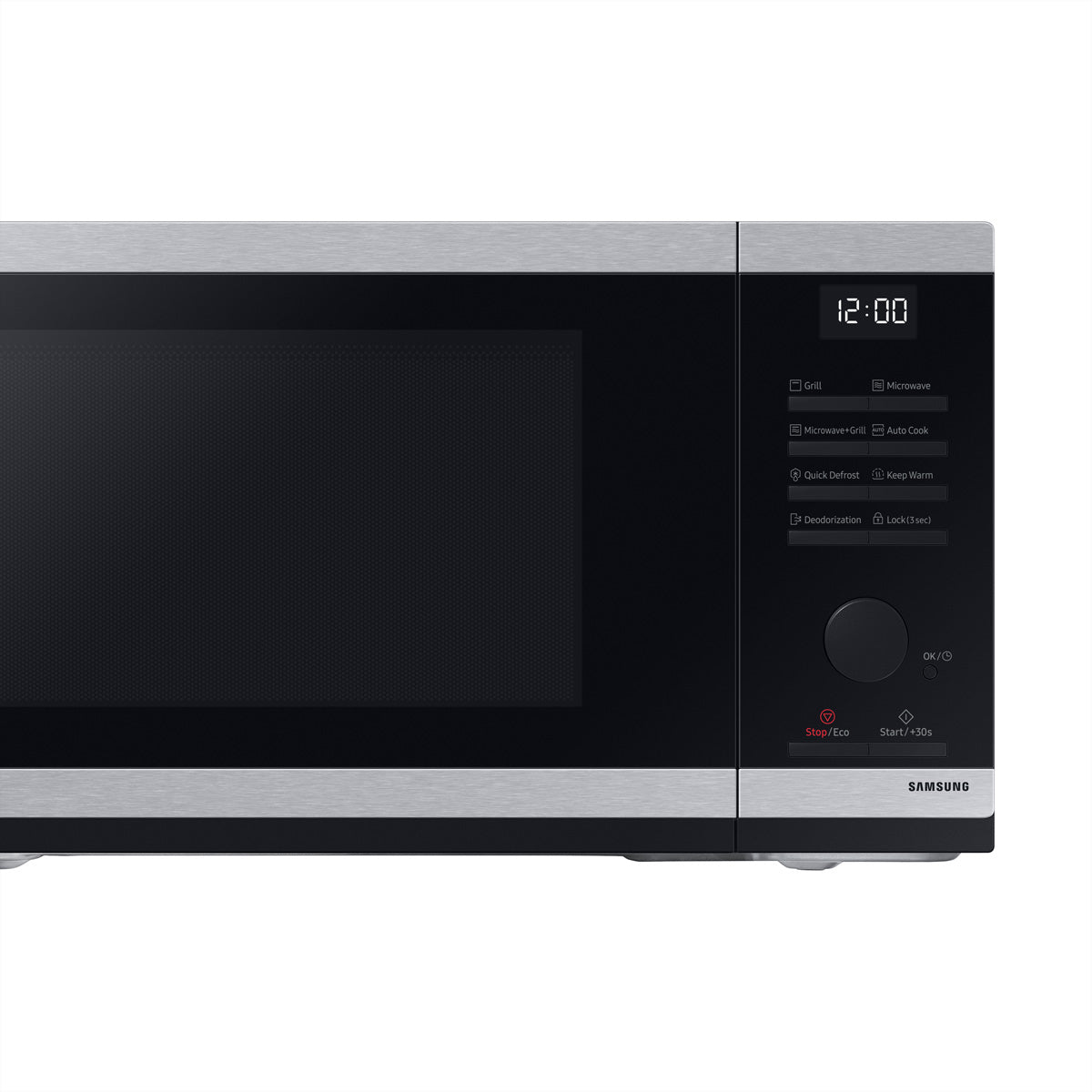 Samsung Grill-Mikrowelle MW4000D – 23 l, Keramikboden, 800 W – Schwarz/Edelstahl