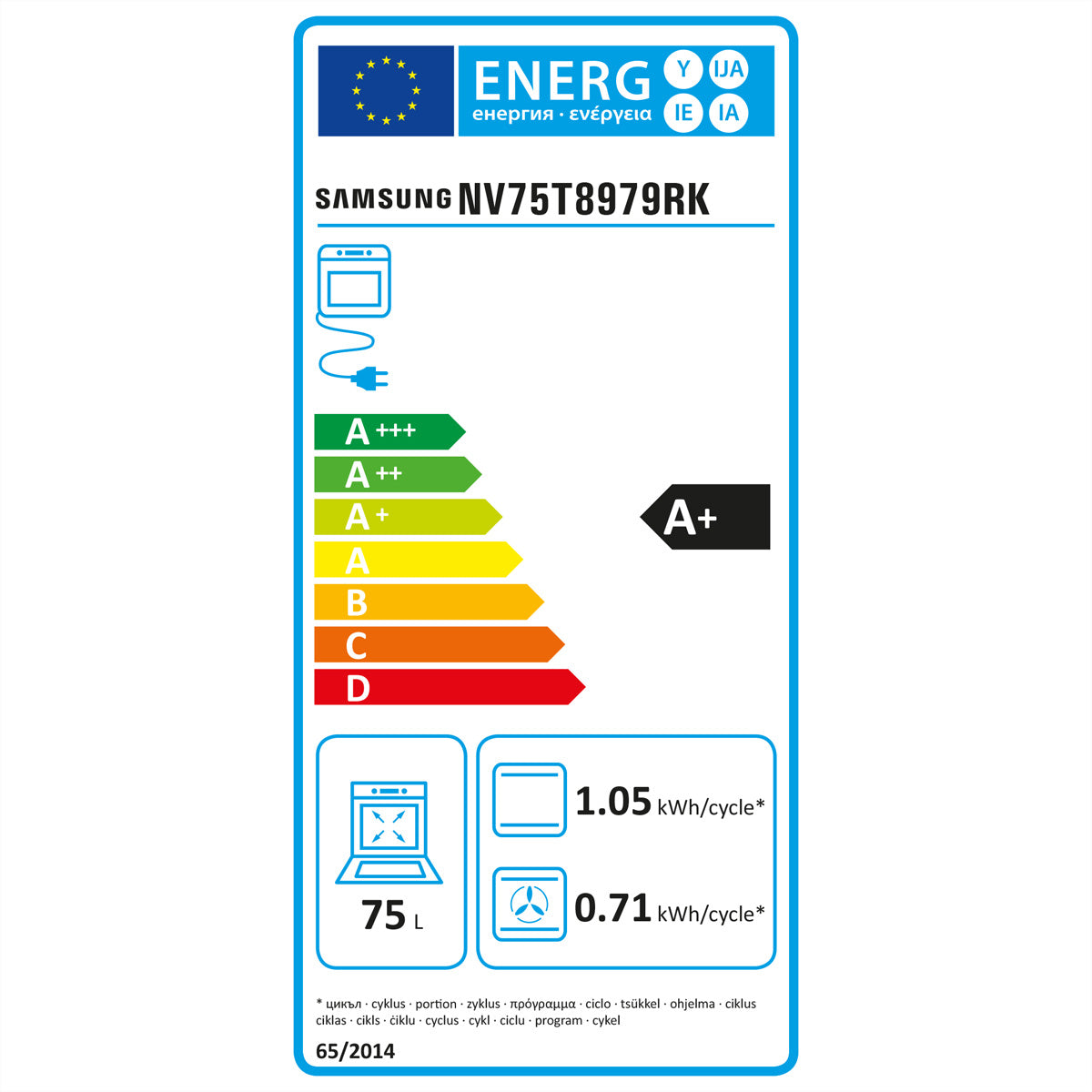 Samsung Einbau-Ofen NV8000 – 75 l, Dual Cook Steam & Pyrolyse – Onyx Schwarz