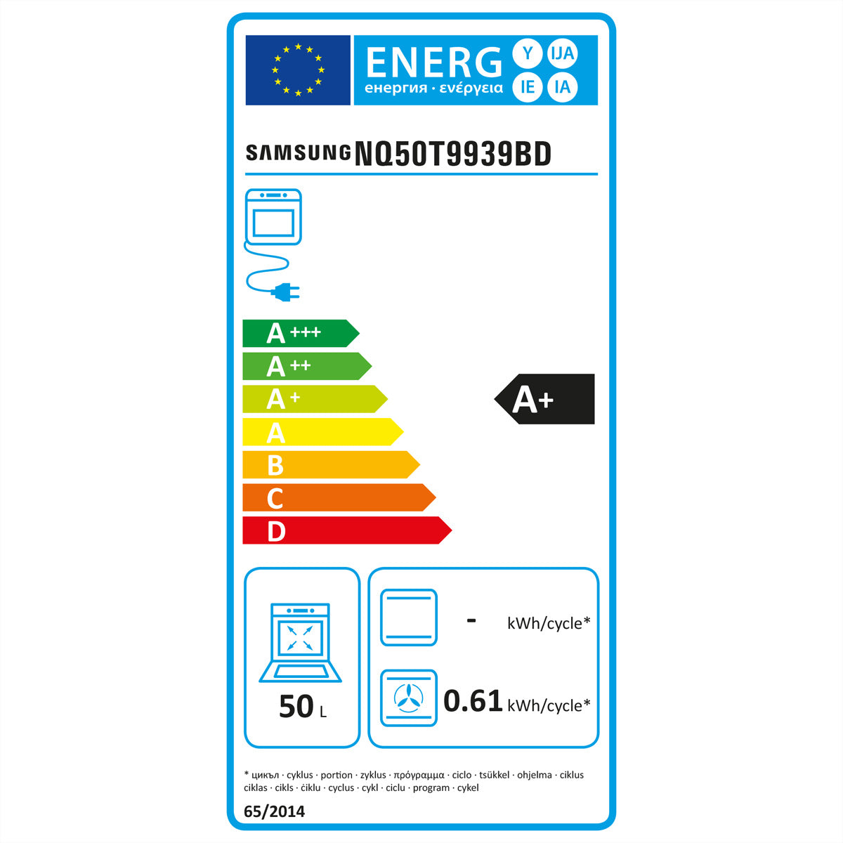 Samsung Einbau-Steamer-Kombigerät NQ9000 – 50 l, Dampf & WLAN, 1000 W – Grau