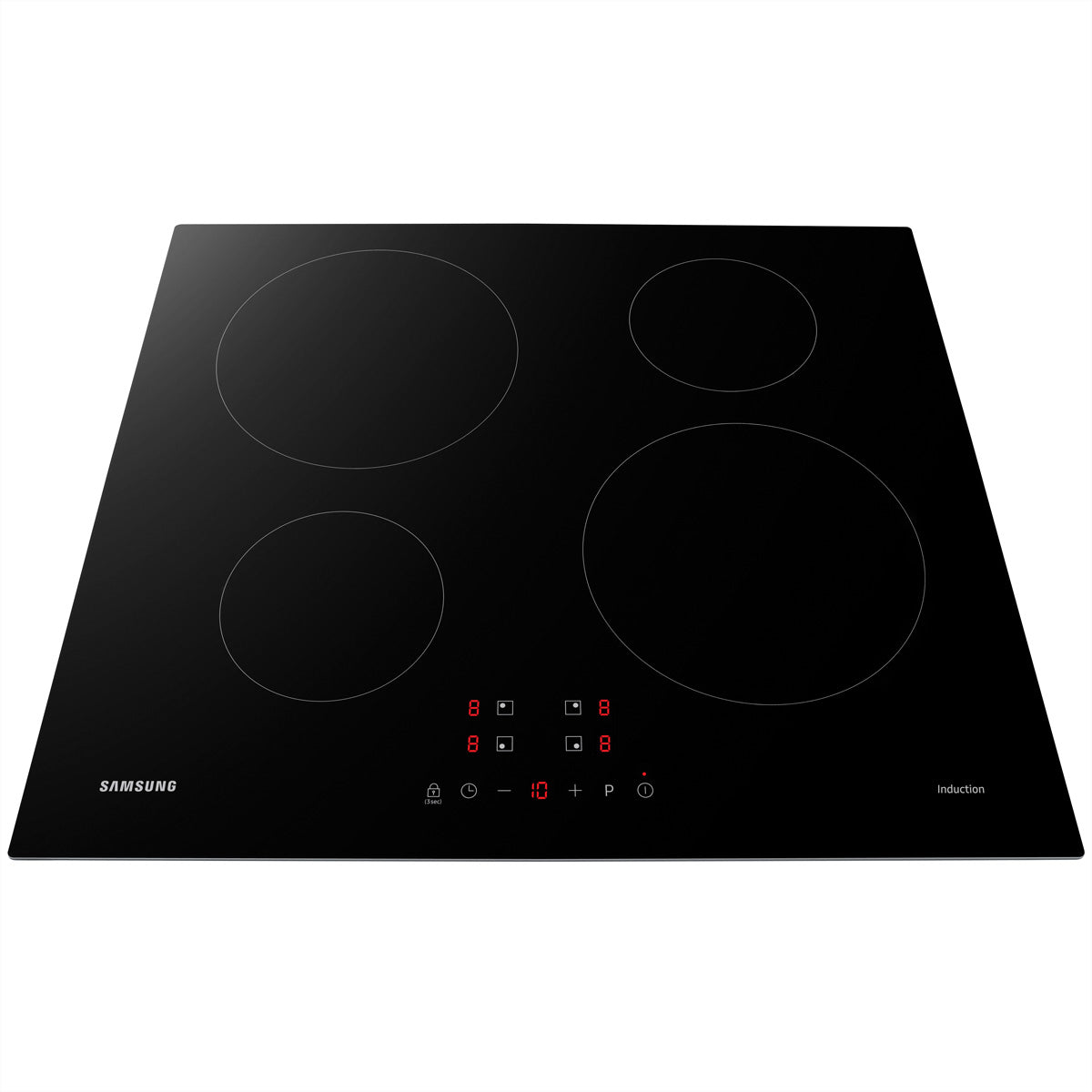 Samsung Einbau-Induktionskochfeld – 59 cm, 4 Kochzonen (2×Ø14 cm, 2×Ø22 cm), 7 kW – Schwarz