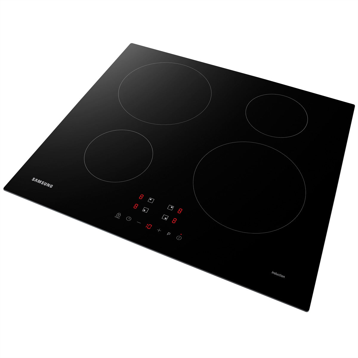 Samsung Einbau-Induktionskochfeld – 59 cm, 4 Kochzonen (2×Ø14 cm, 2×Ø22 cm), 7 kW – Schwarz