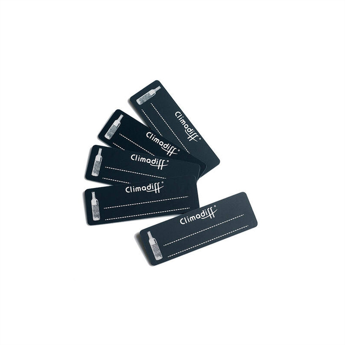 Climadiff Weinkühlschranketiketten – 9 × 3 cm – für Weinkühlschränke, 5 Stk., Schwarz