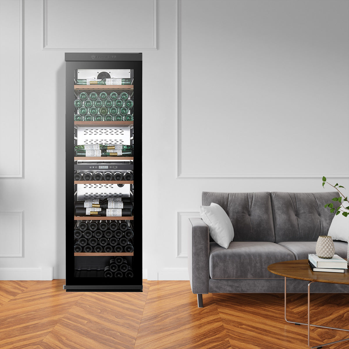 Climadiff Weinkühlschrank MILLESIME240DB – 457 l, 220/240 V, Kompressor, Energieeffizienzklasse F