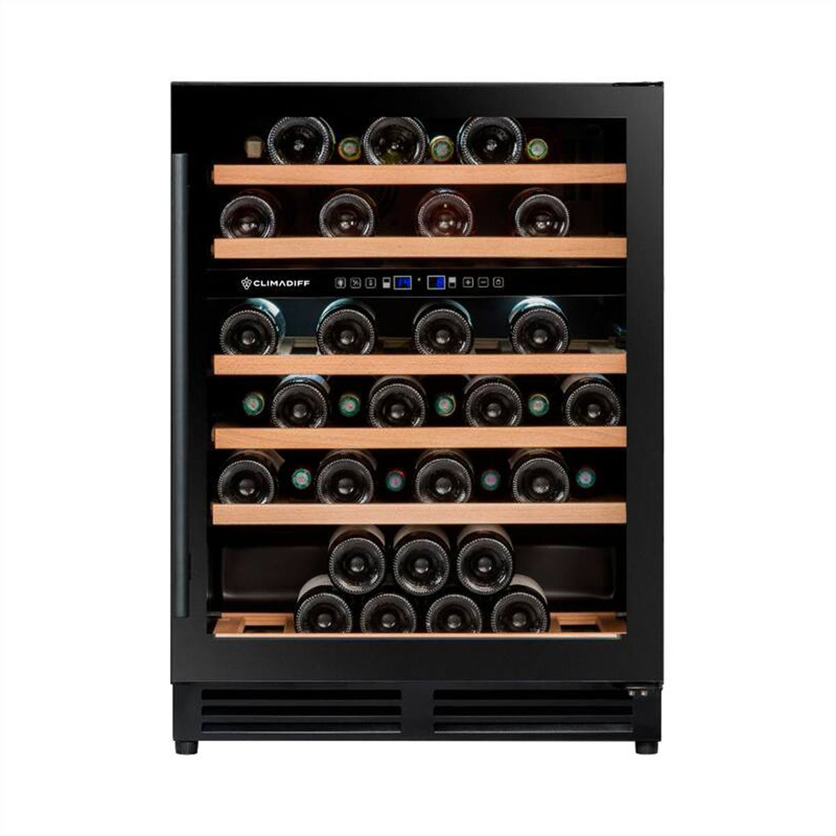 Climadiff Weinkühlschrank CBU50D2B – 138 l, 220/240 V, Kompressor, Energieeffizienzklasse F