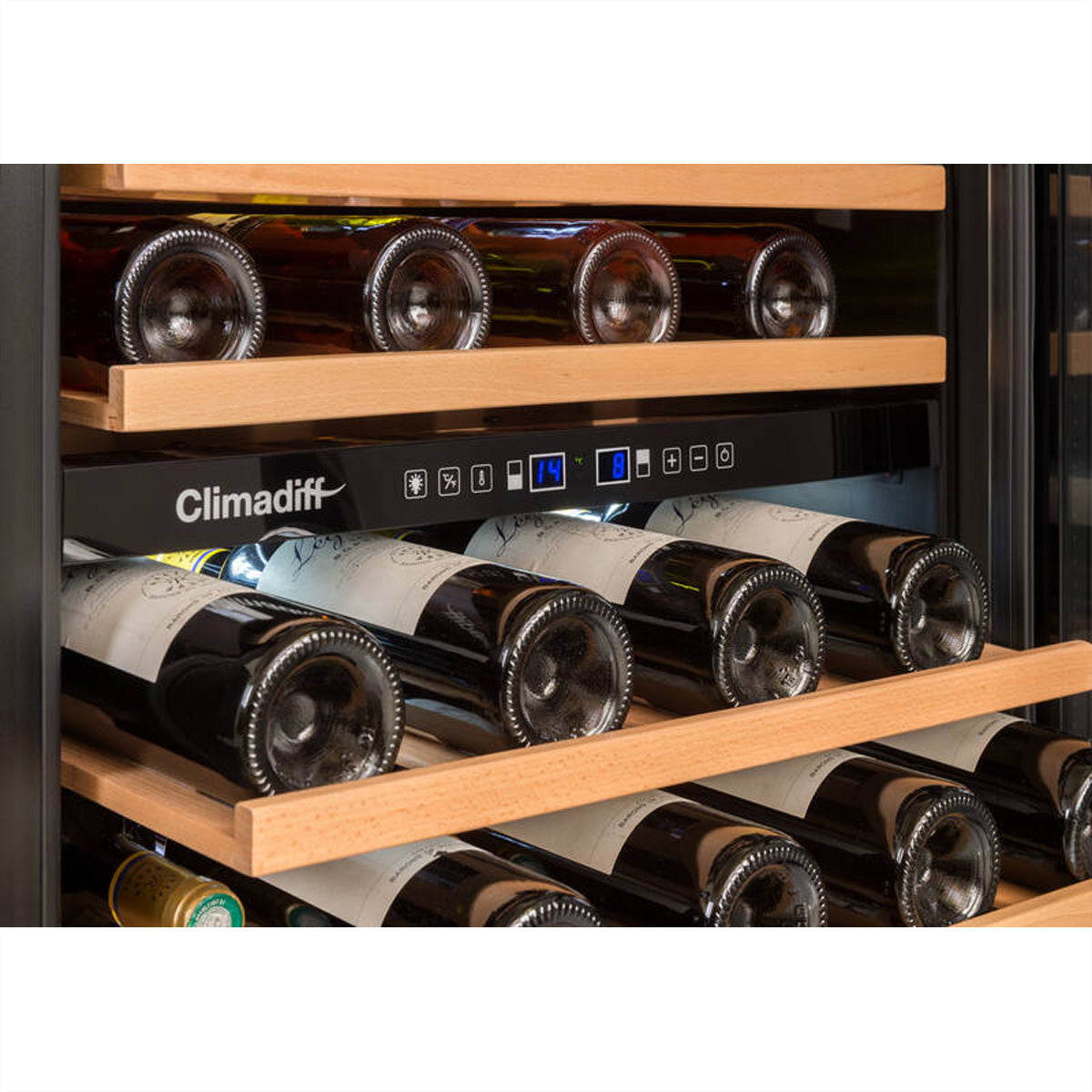 Climadiff Weinkühlschrank CBU50D2B – 138 l, 220/240 V, Kompressor, Energieeffizienzklasse F