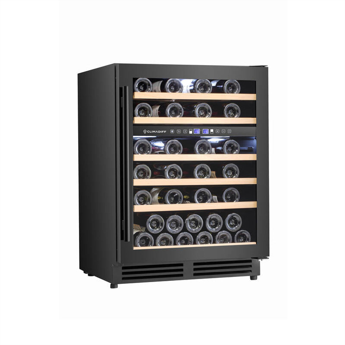 Climadiff Weinkühlschrank CBU50D2B – 138 l, 220/240 V, Kompressor, Energieeffizienzklasse F
