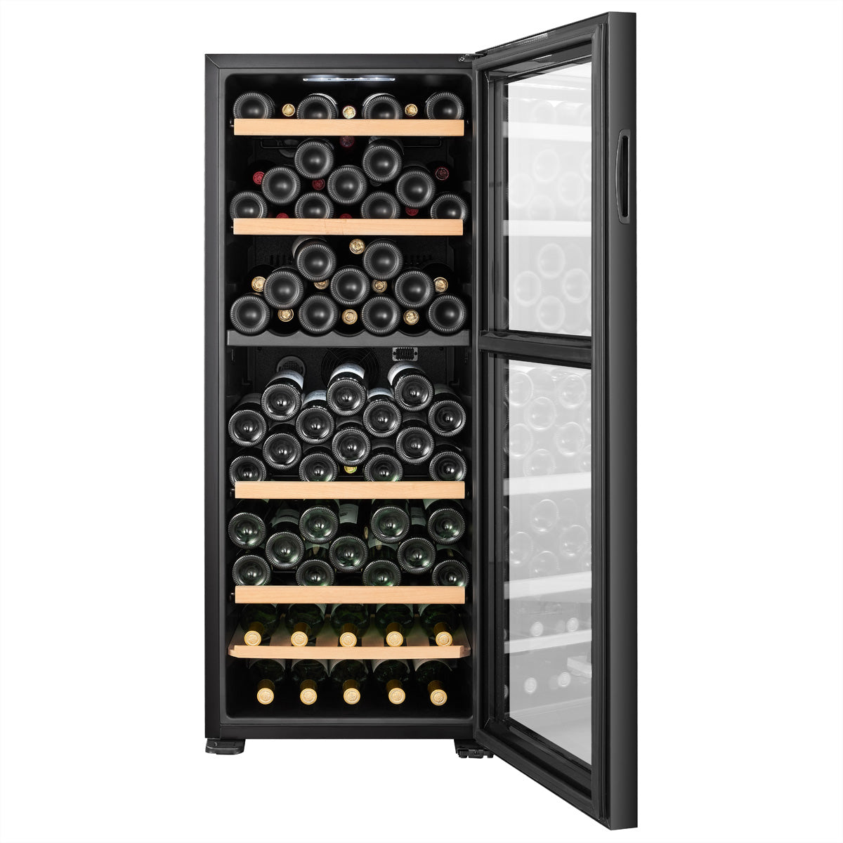 Climadiff Weinkühlschrank CEPAGE108DZ – 108 Flaschen, Energieeffizienzklasse G, 38 dB, Schwarz