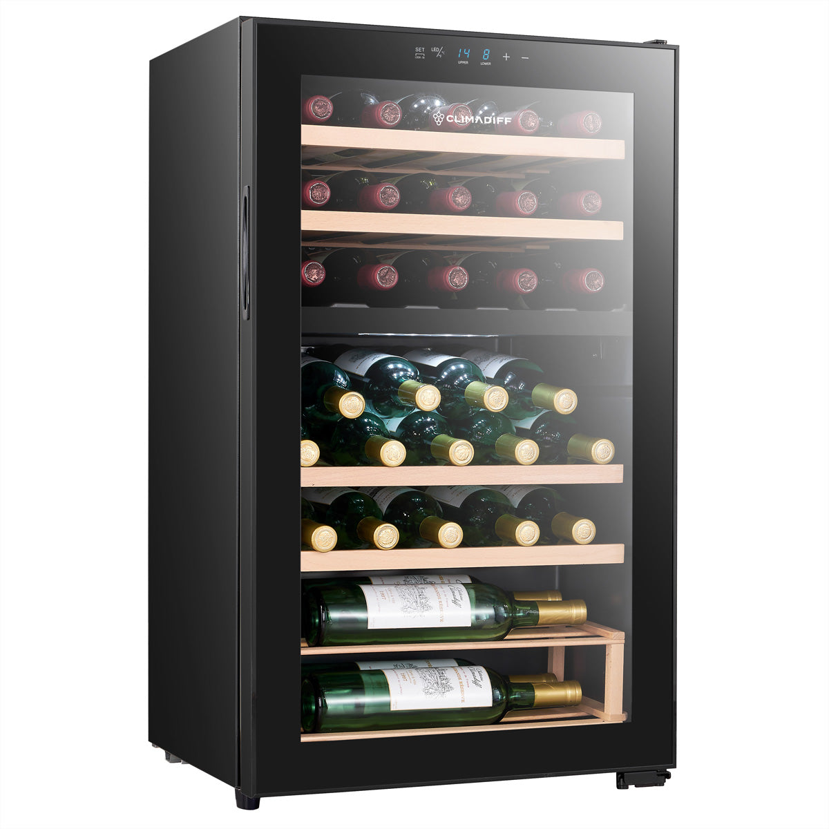 Climadiff Weinschrank CEPAGE33DZ – 33 Flaschen, Energieeffizienzklasse G, 36 dB, Schwarz