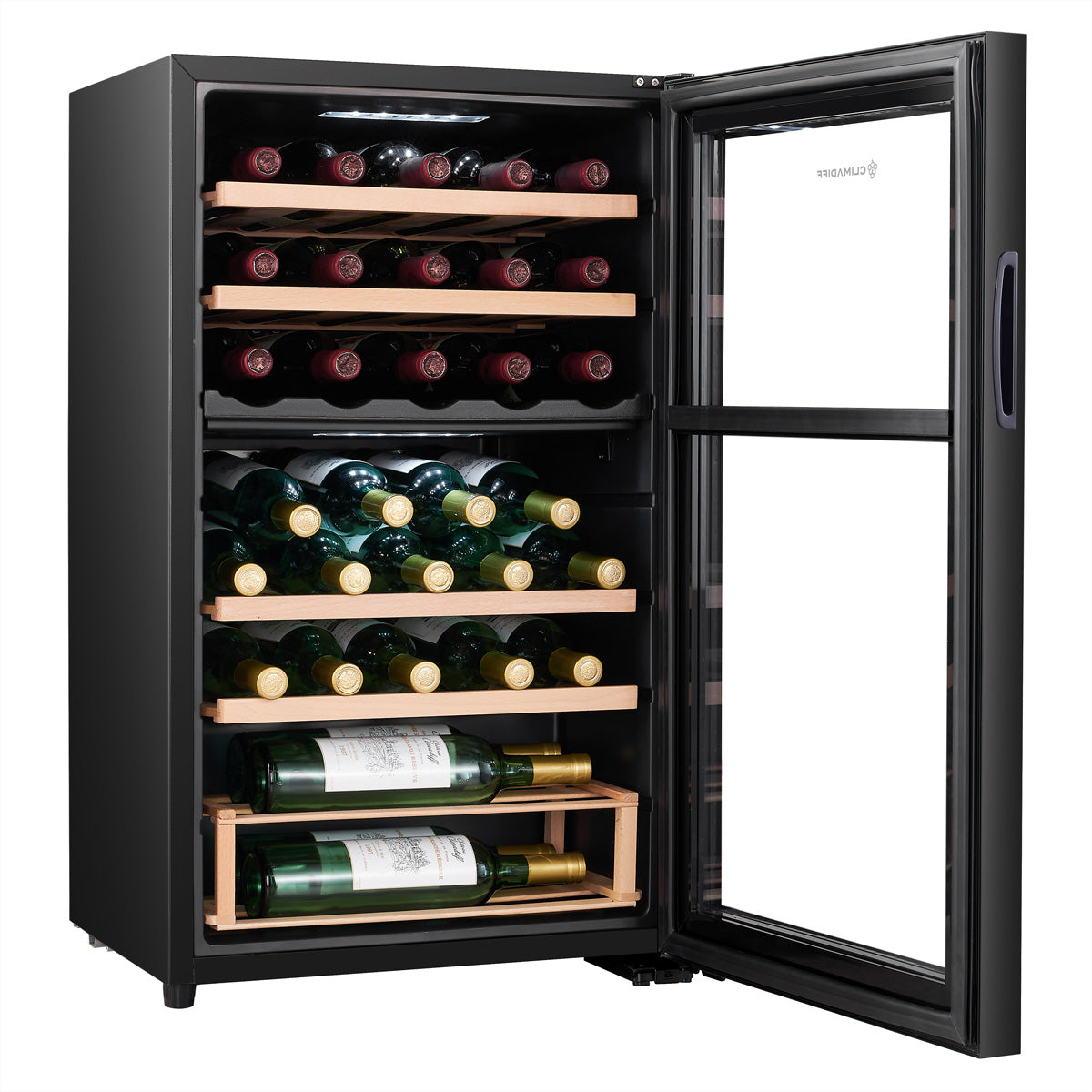 Climadiff Weinschrank CEPAGE33DZ – 33 Flaschen, Energieeffizienzklasse G, 36 dB, Schwarz