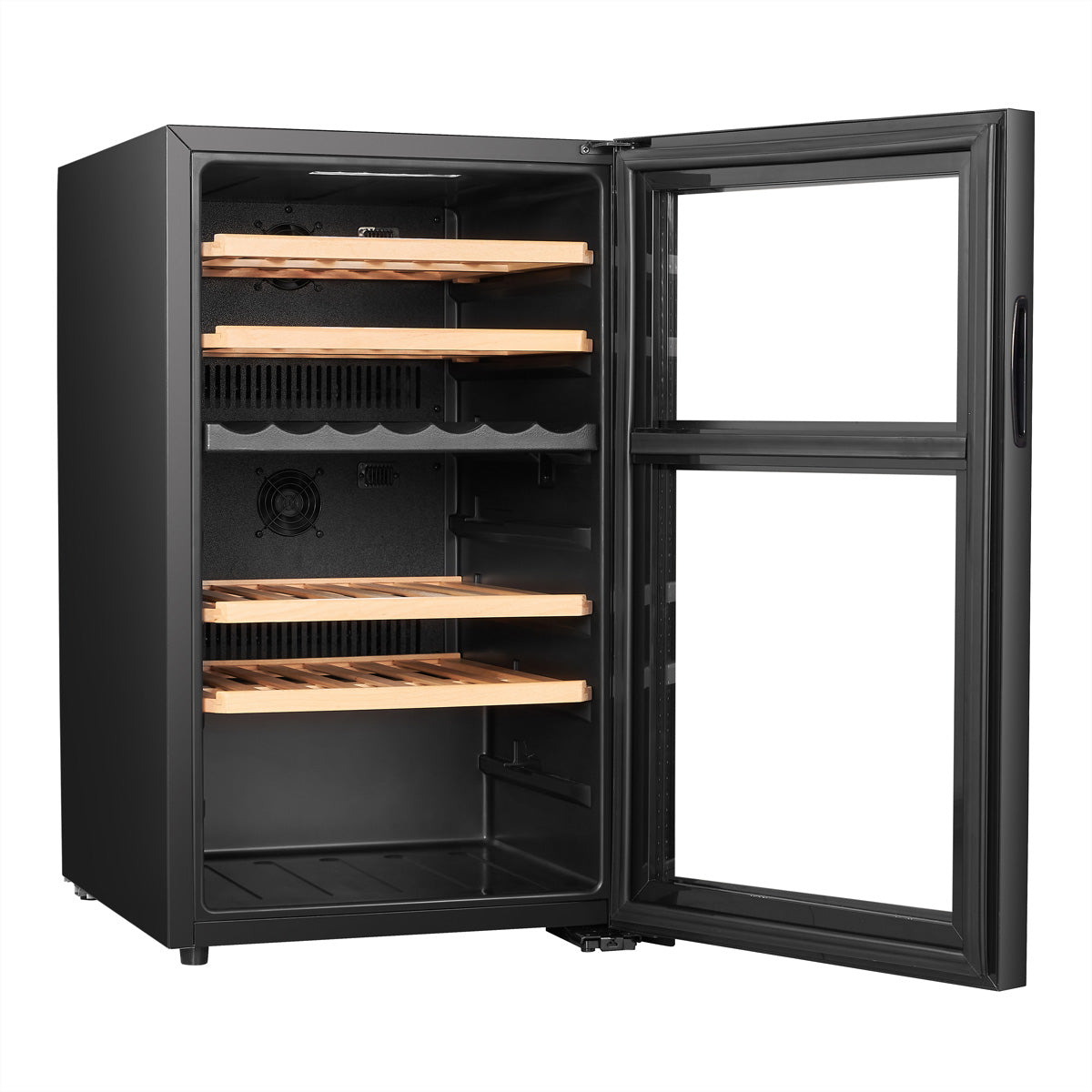 Climadiff Weinkühlschrank CEPAGE52DZF – 52 Flaschen, Energieeffizienzklasse F, 37 dB, Schwarz