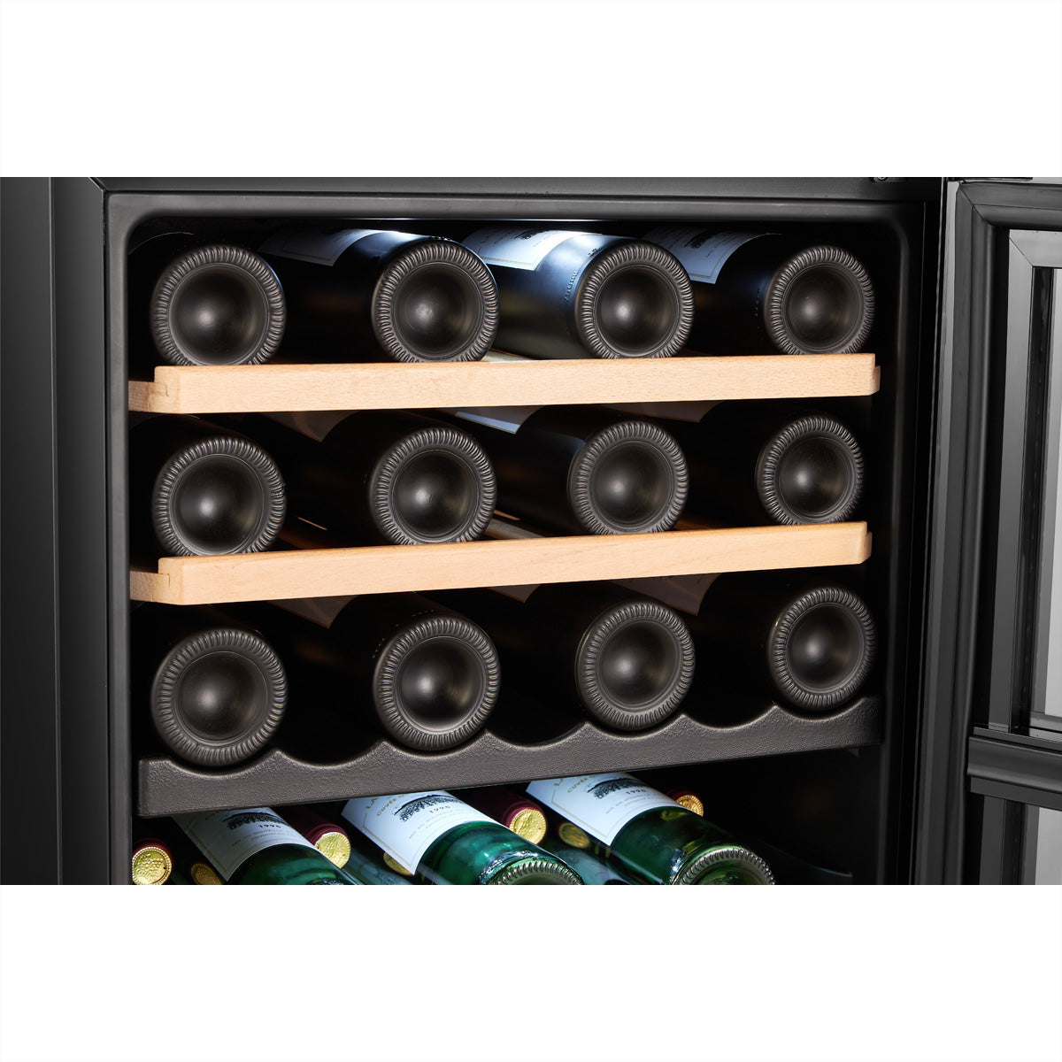Climadiff Weinkühlschrank CEPAGE52DZF – 52 Flaschen, Energieeffizienzklasse F, 37 dB, Schwarz