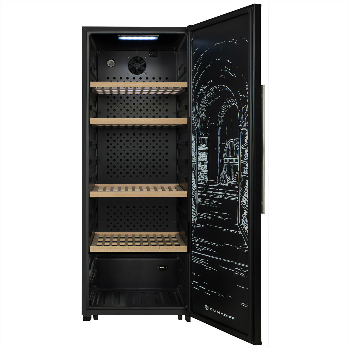 Climadiff Weinkühlschrank GARDE200D – 389 l, 220/240 V, Kompressor, Energieeffizienzklasse D