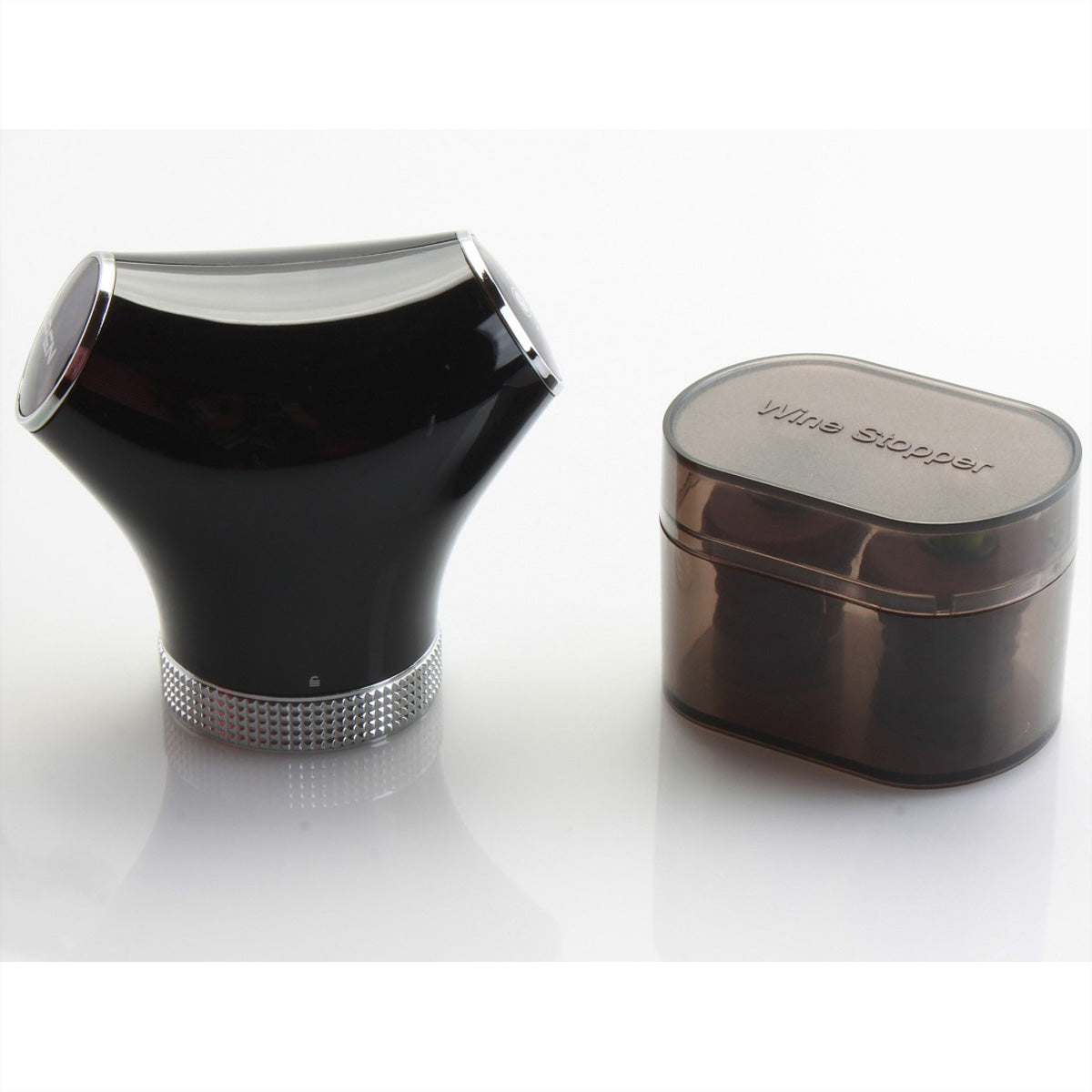 Climadiff Flaschenverschluss EVAC02 – 8 × 4,8 × 6,8 cm, Schwarz, USB, 2 Stopfen
