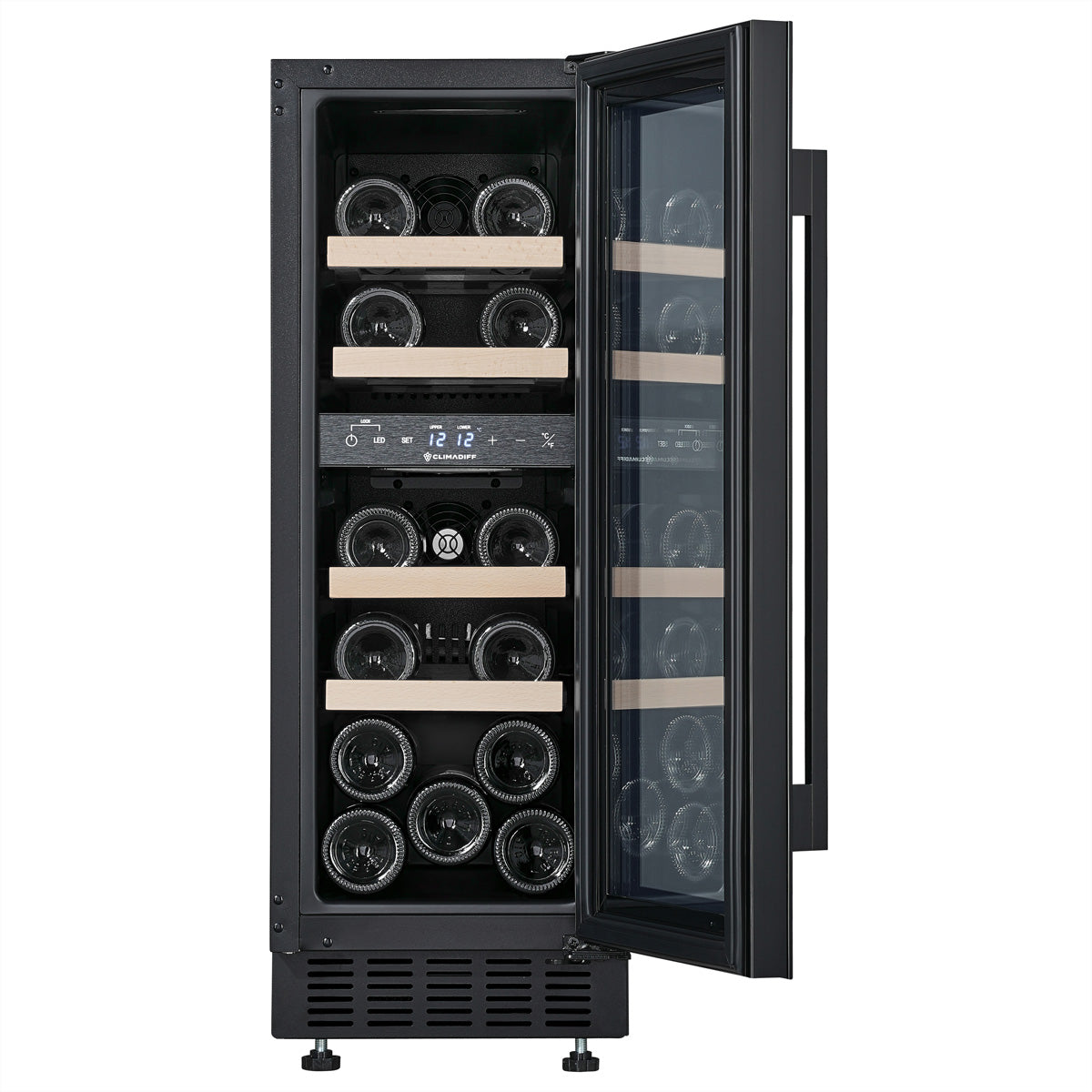 Climadiff Weinkühlschrank CBU20S2B – 240 V, Energieeffizienzklasse F, 39 dB, Schwarz