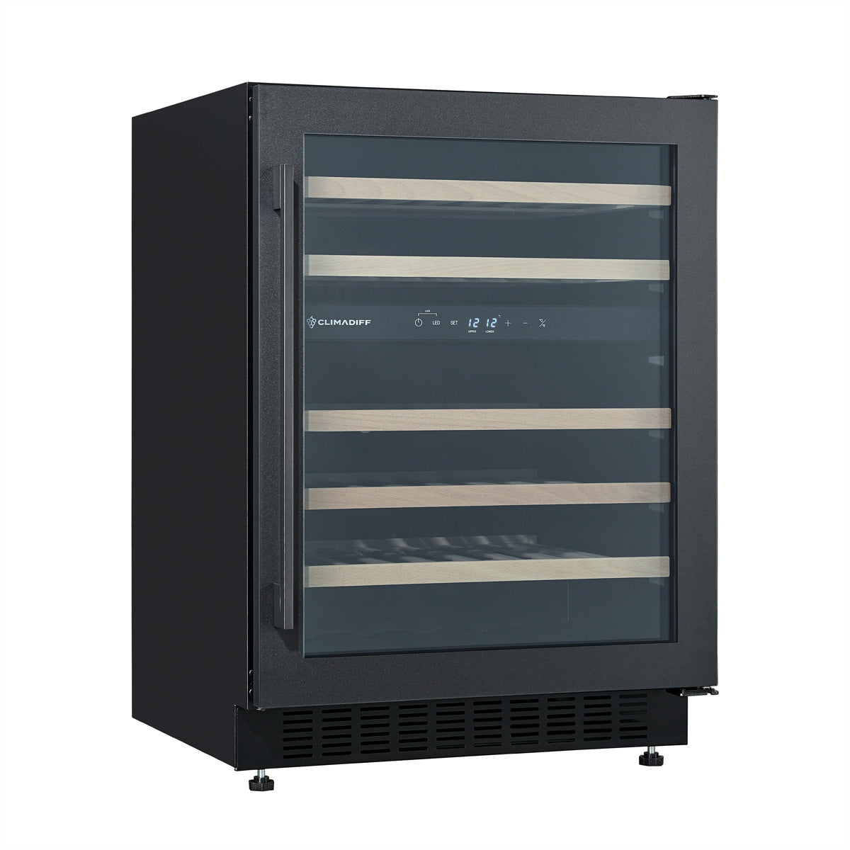 Climadiff Weinschrank CBU50DZBM – 46 Flaschen, Energieeffizienzklasse F, 39 dB, Schwarz