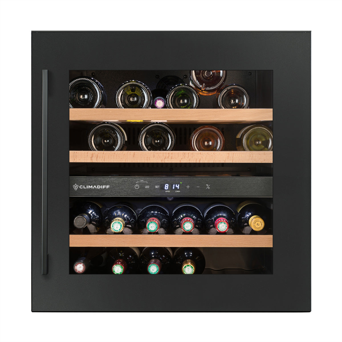 Climadiff Weinschrank CBI36DBM – Energieeffizienzklasse F, 37 dB, Schwarz, 59,0×56,3×59,5 cm