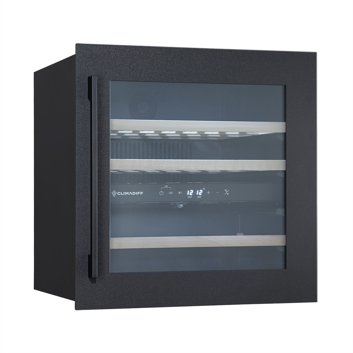 Climadiff Weinschrank CBI36DBM – Energieeffizienzklasse F, 37 dB, Schwarz, 59,0×56,3×59,5 cm