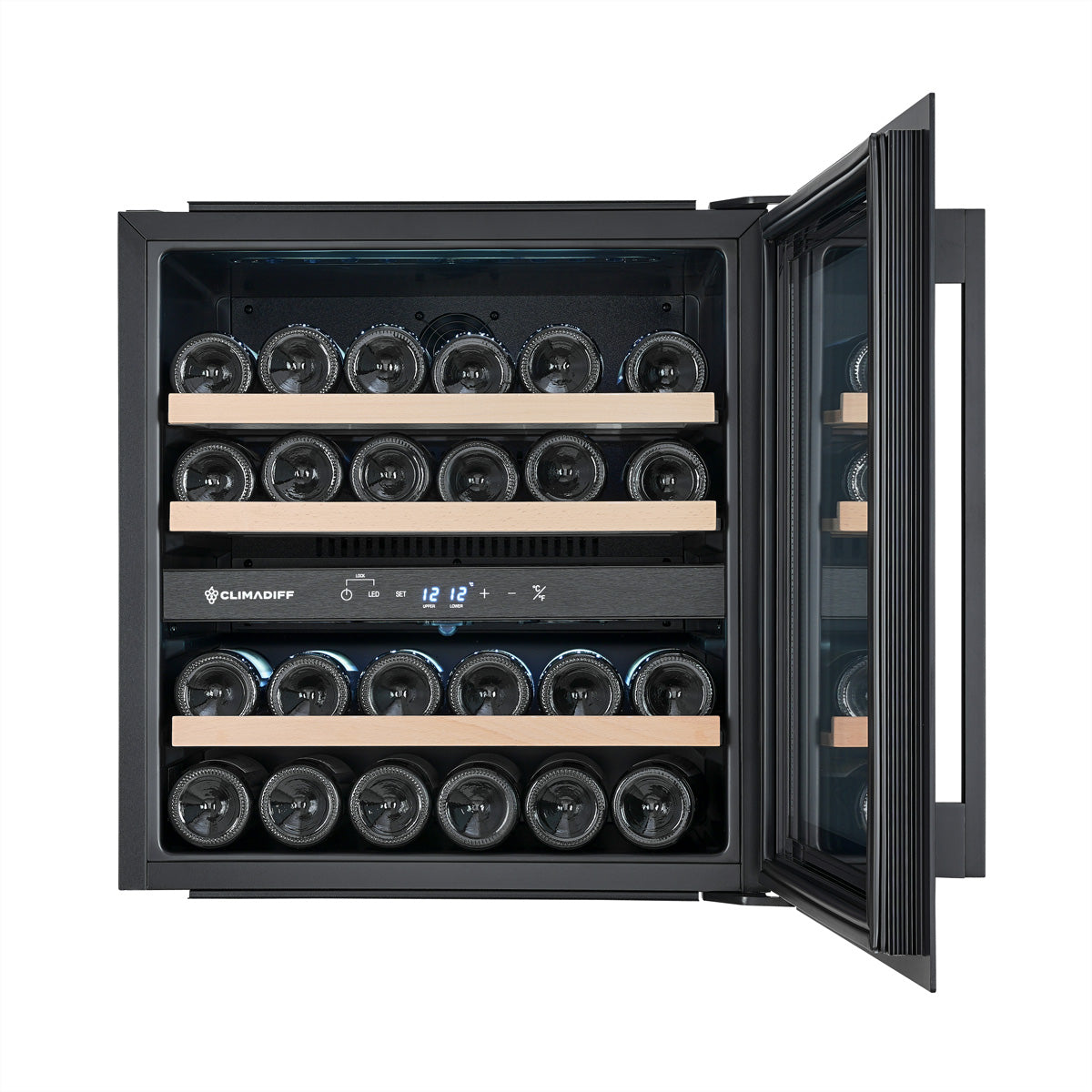 Climadiff Weinschrank CBI36DBM – Energieeffizienzklasse F, 37 dB, Schwarz, 59,0×56,3×59,5 cm