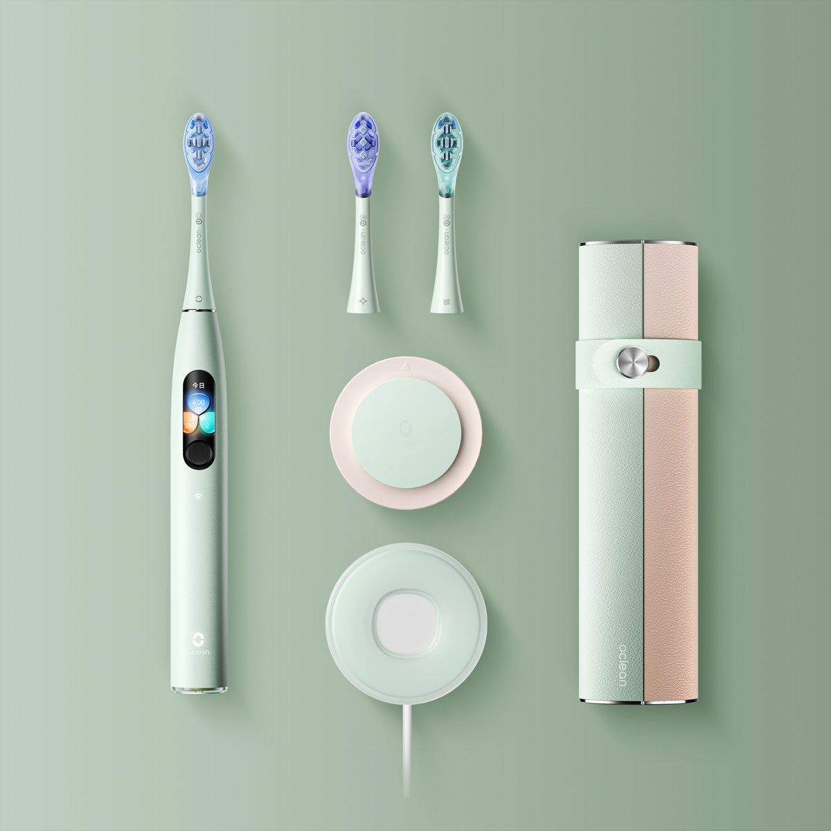 Oclean Elektrische Zahnbürste X Ultra S – Schall – 3 Bürstenköpfe – Grün