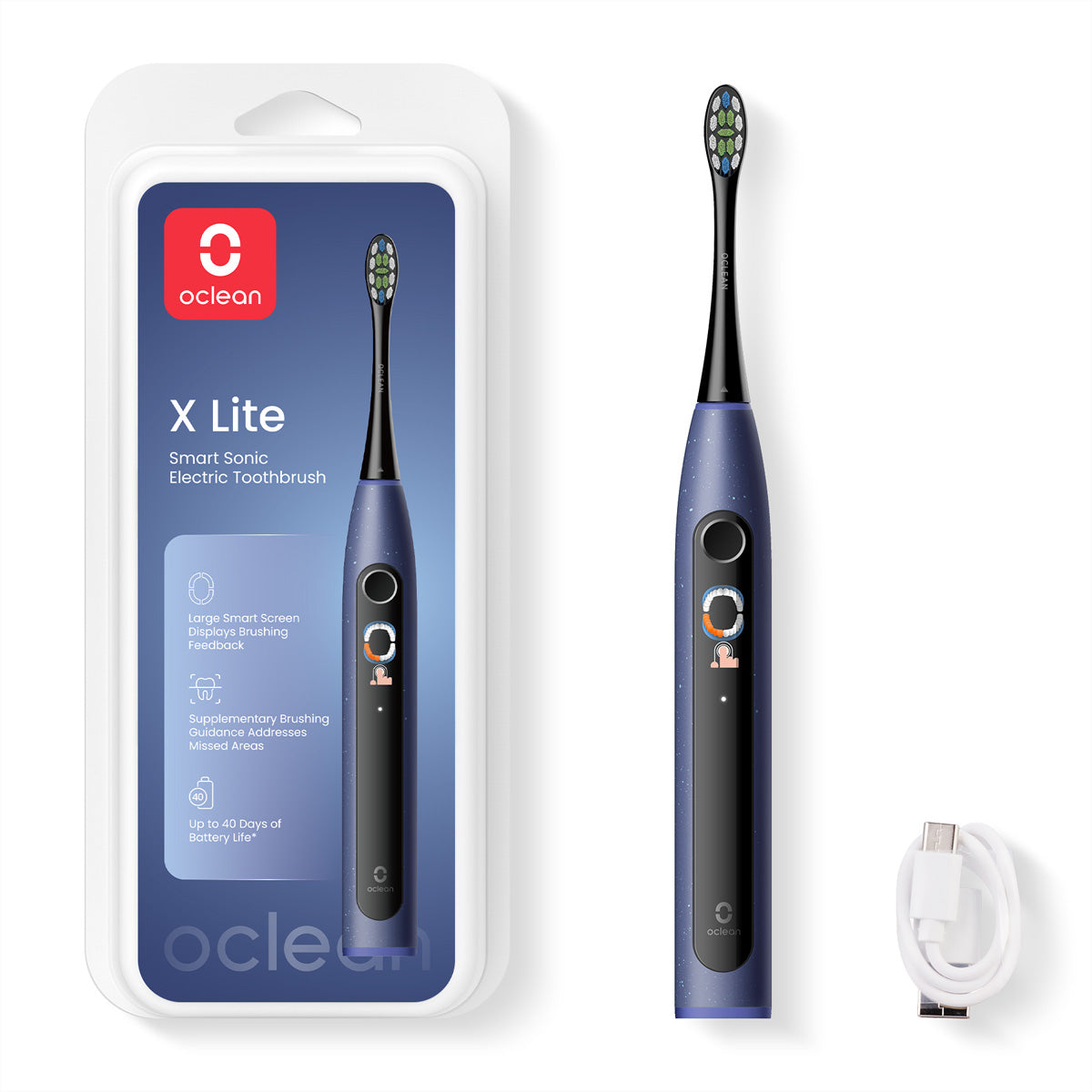 Oclean Elektrische Schallzahnbürste – 72'000 Bewegungen/min, 5 Modi, IPX7 – Blau