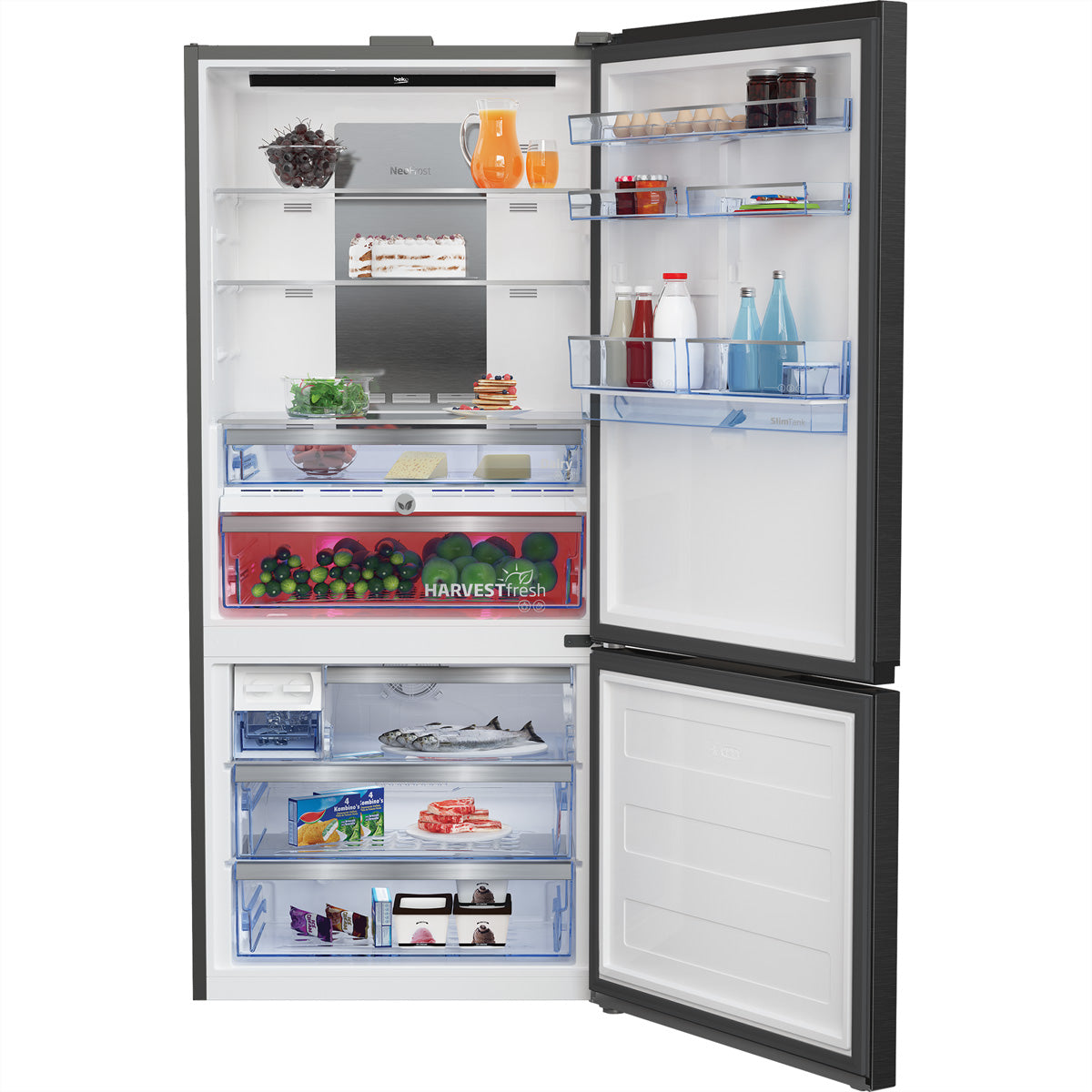 Beko Kühl-Gefrierkombination KG730 – 615 l, 230 V, Energieeffizienzklasse E, 39 dB
