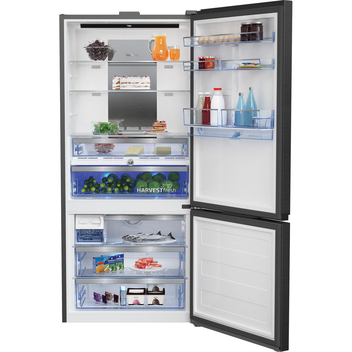 Beko Kühl-Gefrierkombination KG730 – 615 l, 230 V, Energieeffizienzklasse E, 39 dB